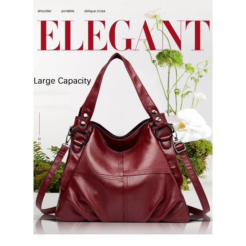 Soft Leather Luxury Handbags Women New Casual Tote Bag Designer Ladies Large Shoulder Crossbody Handbag Sac for Female Patchwork