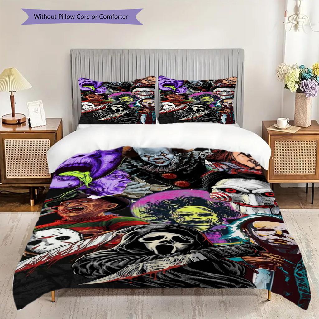 Joker'S Fiery Encounter Threepiece Set 1 Duvet Cover 2 Pillowcase Without Core Bedding Set Duvet Cover And Pillowcase Soft And Comfortable