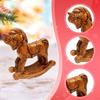 Small Christmas Rocking Horse Decor Animal Statue Collectible Sculpture for Anniversary Bedroom