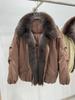 Women's autumn and winter new natural removable real fox fur collar fur thickened warm Parker poly down jacket
