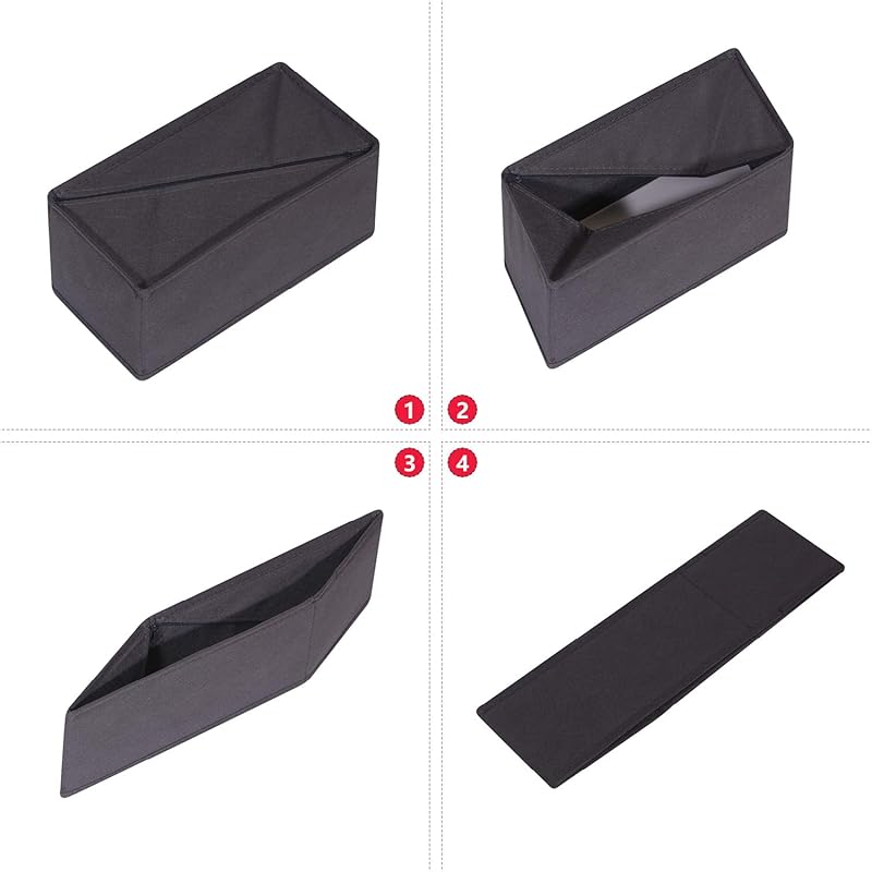 DIOMMELL 6 Pack Foldable Cloth Storage Box Closet Dresser Drawer Organizer Divider Fabric Baskets Bins Containers for Cl серый