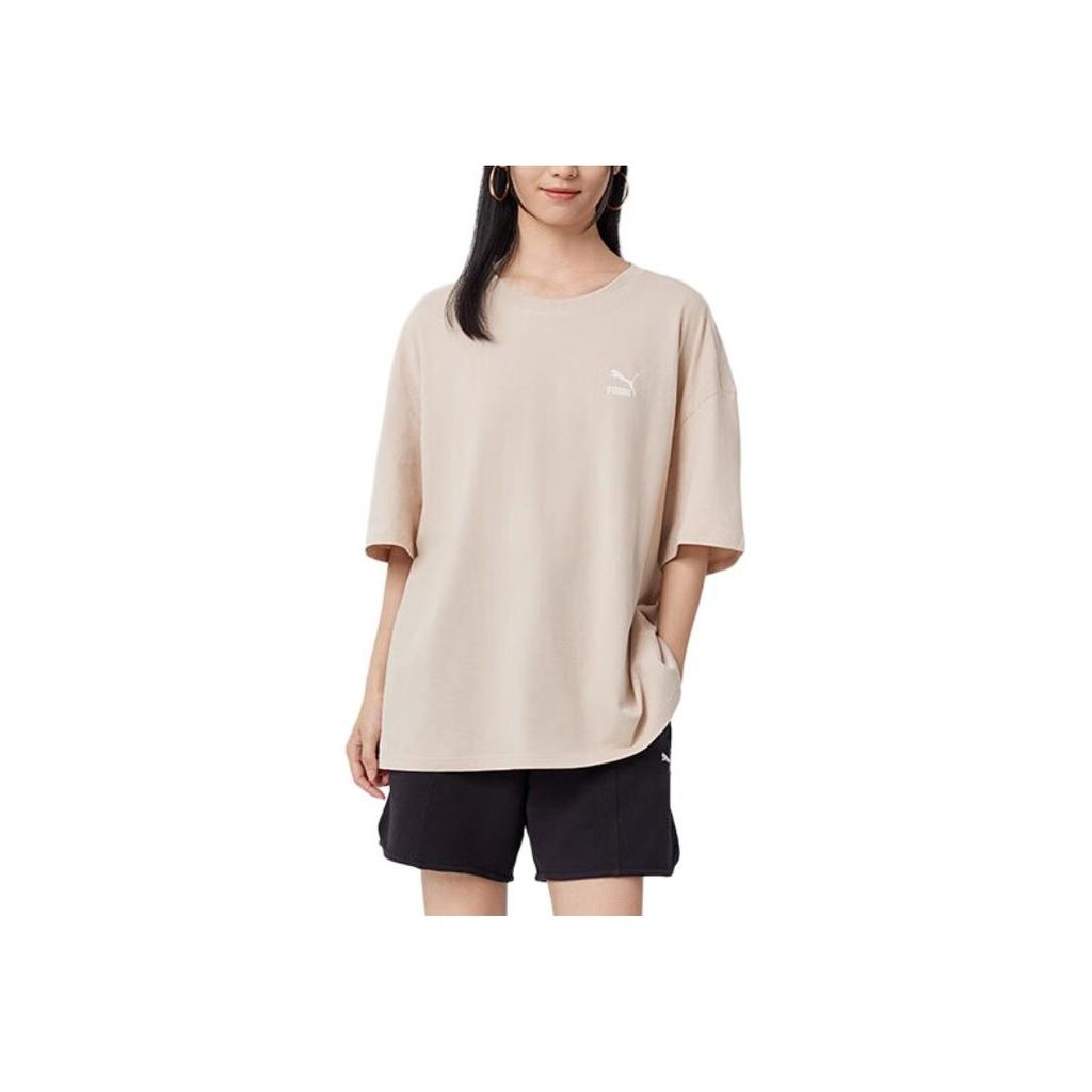 Puma Loose Fit Breathable Crew Neck T-Shirt Men Tops Oatmeal 621981-88
