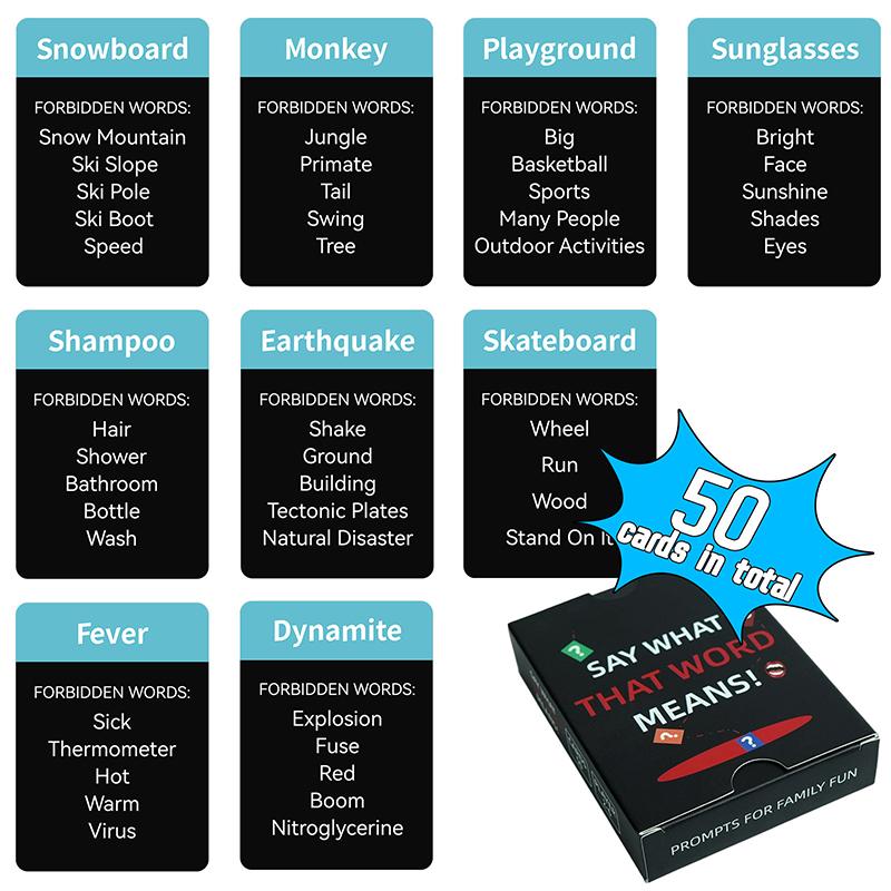 Word Guessing Game Say What That Means Card Game Party Game for Adults, Description Guessing Cards Fun Educational Entertainment