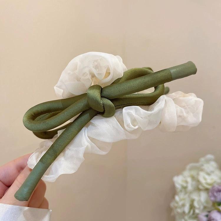 New Mesh Tulle Large Bowknot Grab Clip Elegant Retro Female Ponytail Braid Claw Clip Hair Accessories Gift Headdress
