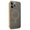 For iPhone 13 Pro Phone Case Carbon Fiber Textured Electroplated TPU Back Cover