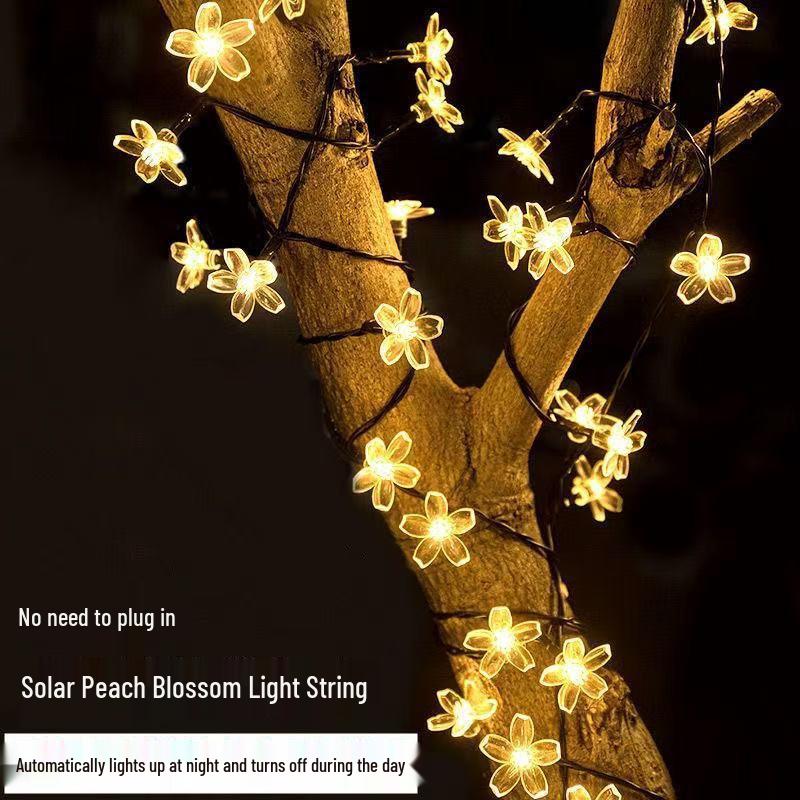 Outdoor Solar Sakura String Lights for Garden & Camping Atmosphere
