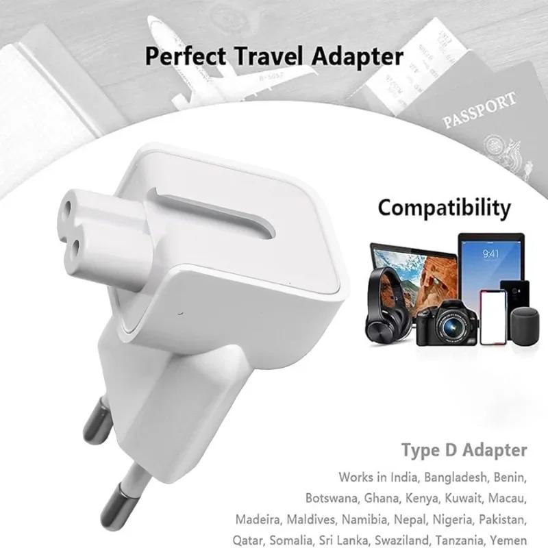 5/1PCS EU Plug Converter Travel Charger Adapter Wall Outlet Connector Duck Head for MacBook Mac Pro MagSafe iPad Tablet Charge