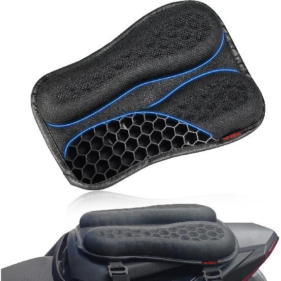 

Foldable Passenger Motorcycle Gel Rear Seat Cushion, 3D-Honeycomb Structure Shock Absorption & Breathable Motorcycle Gel Seat Rear Pad for Long Rides Small