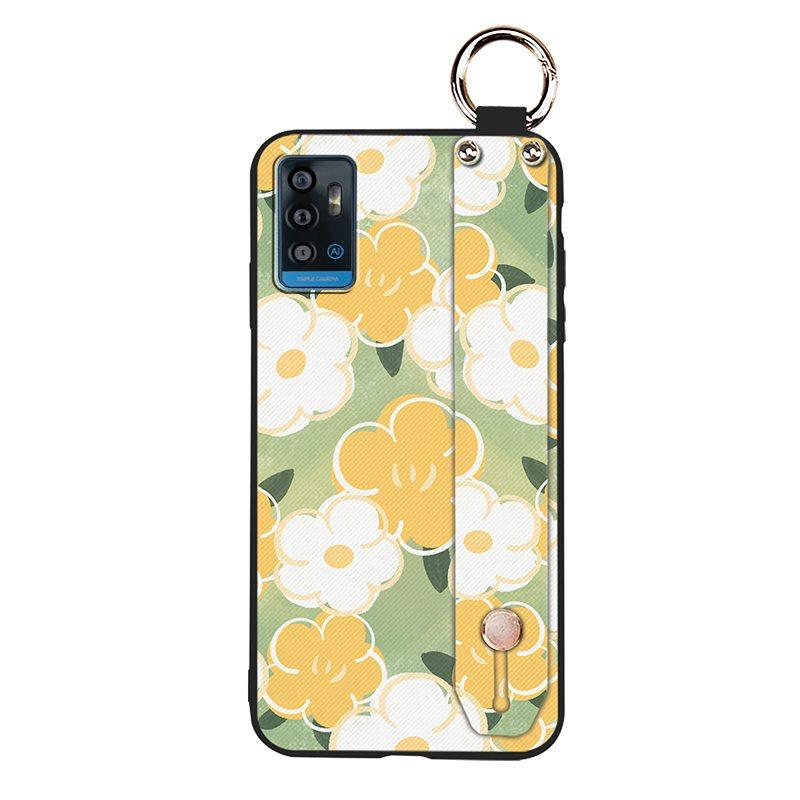 Waterproof Silicone Phone Case For ZTE Blade A71/Optus X Swift 5G Durable Fashion Design Lanyard Oil Painting Ring