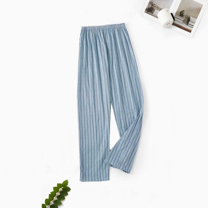 Pantaloni Pigiama a Quadri in Puro Cotone da Uomo - Larghi, Taglie Forti, Leggeri per Primavera, Estate e Autunno.