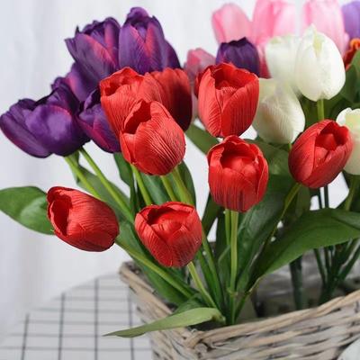 39cm Garden Tulip Bouquet Good Quality Silk Flower Wedding Bouquet Tulip Artificial Flowers for Garden