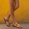 Fashion 2025 Summer New Women’s Slippers Mixed Colors Outdoor Low Heel Thong Sandals for Plus Size Comfortable Daily Casual Slippers