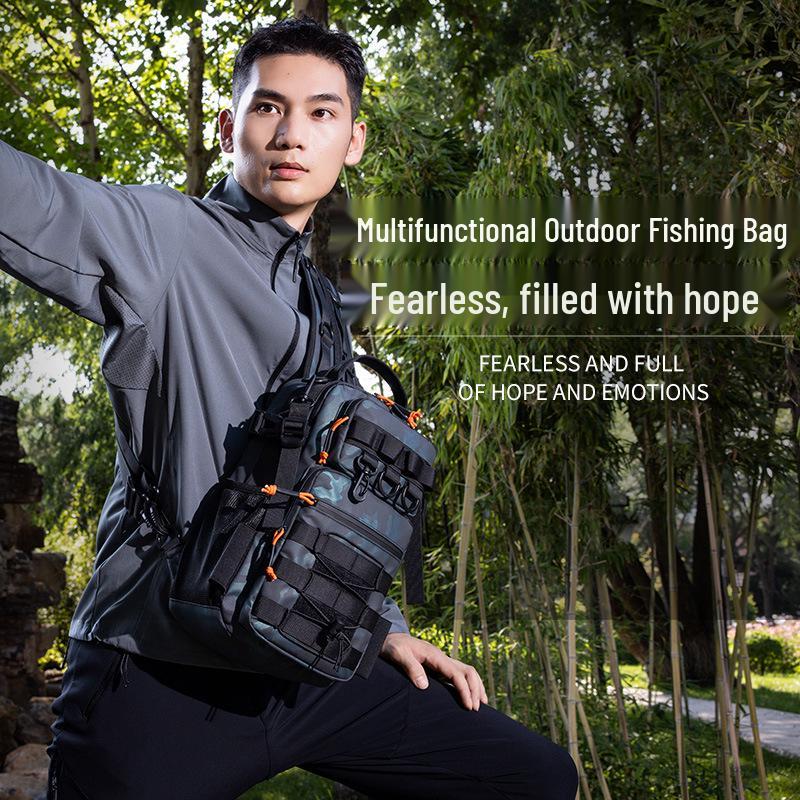 20L Wear-Resistant Oxford Fishing Rod Crossbody Bag