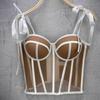 Franse Zoete Styling Vetersluiting Strapless Tanktop Dames Binnenlaag Bovenkleding Sexy Visgraat Taille-insnoerende Top Camis & Tanktops