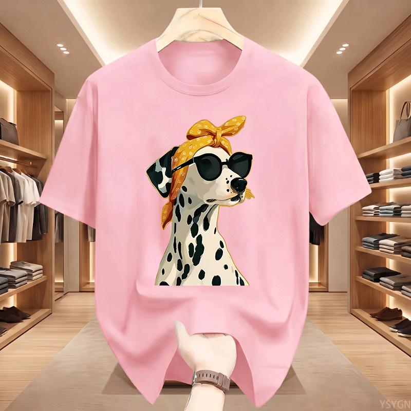 Ladies Dog Graphic T Shirts Unisex Summer Cotton Short Sleeve Printed Tshirt Streetwear Crew Neck T Shirts Unisexs Clothing Tops