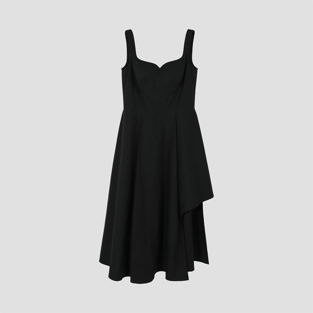 Wove Moment Asymmetrical Drape Maxi Dress Black Wbcsop006Bk