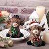 Cow Statue, Christmas Poinsettia Tree Candy Cane Cow Gnome, Scottish Resin Figurine, Ideal For Cattle Enthusiasts, Gift