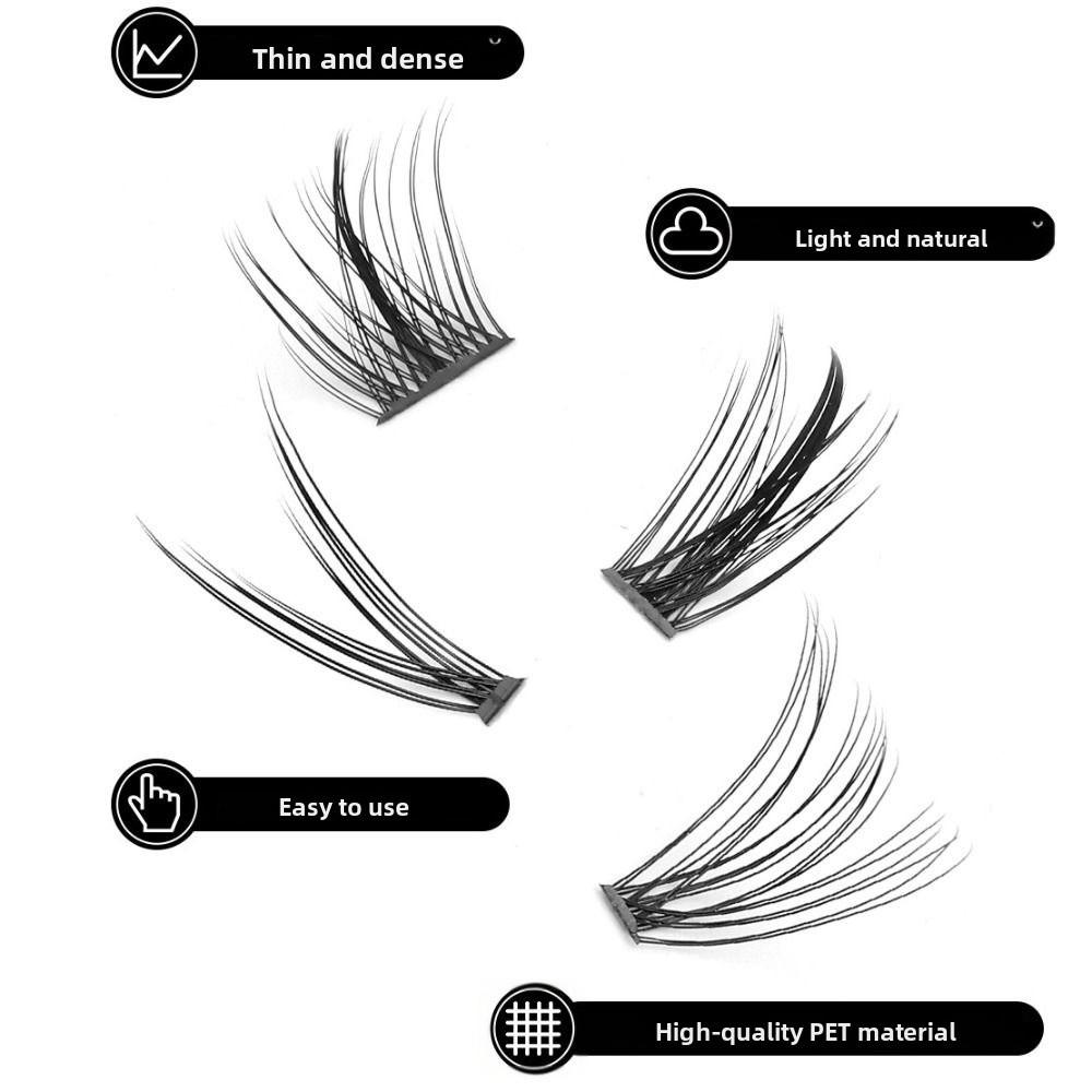 Mixed Length Individual Lash Clusters Soft PBT Material Lash Cluster Kit Home Makeup