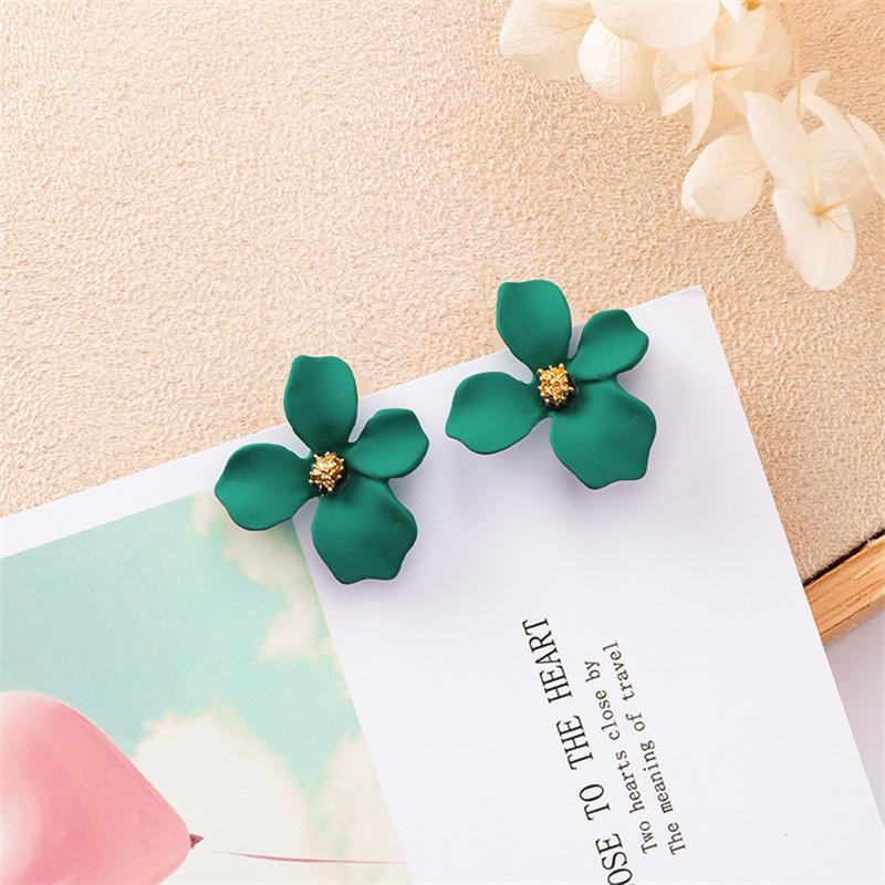 Korean Flower Earrings for Women Double-layers Floral Dangle Earrings Sweet Small Earrings Girls Ear Jewelry boucle oreille