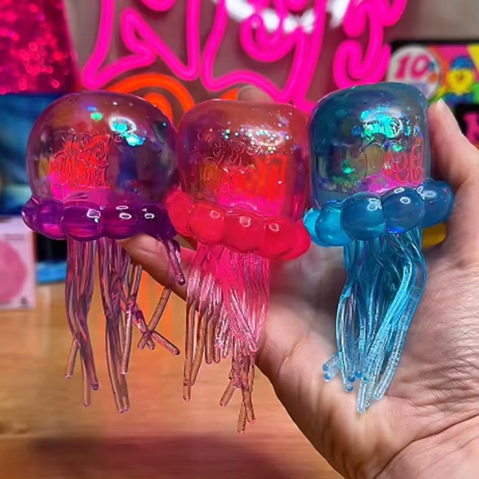 1 ks nová medúza squishy hnětací hudební hračka pro dospělé na odbourání stresu mačkací senzorické hračky dekompresní simulace medúza party dárek