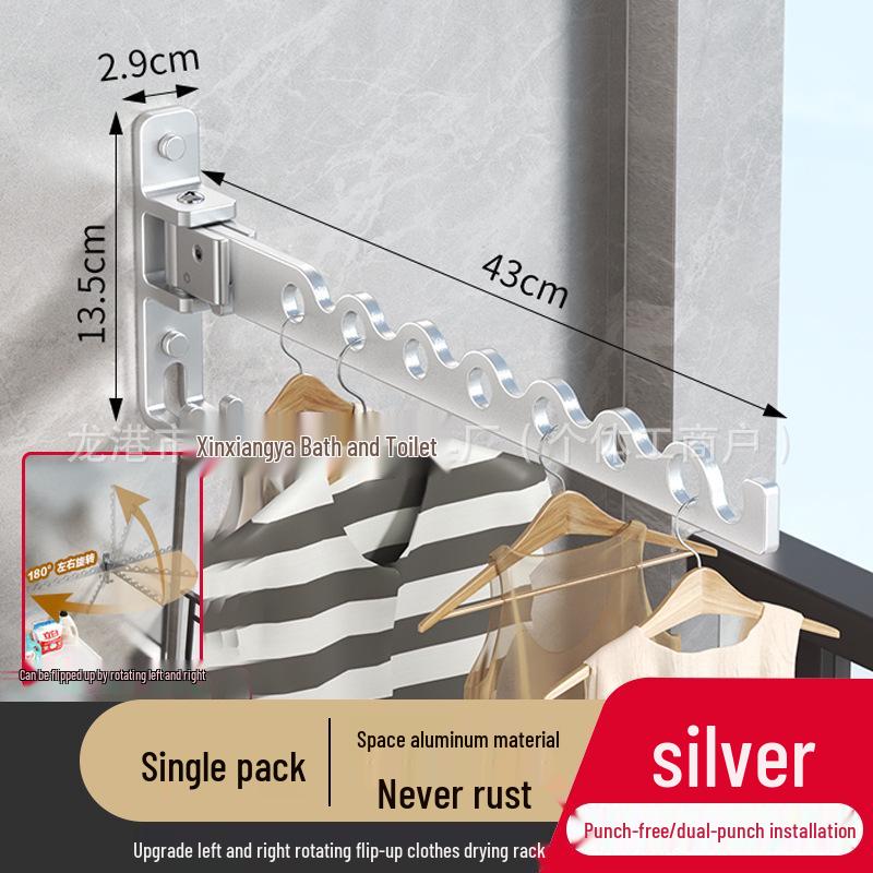 Foldable Wall-Mounted Balcony Clothes Rack and Drying Rod