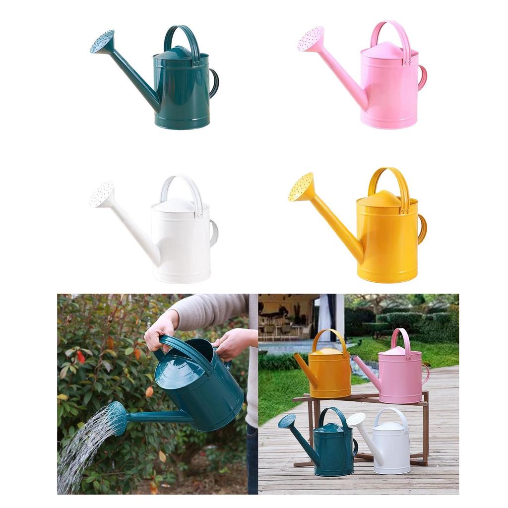 Metal Watering Can with 2 Handles Portable Reusable 4L Gardening Tool for Household Indoor & Outdoor Houseplants Flowers Plants
