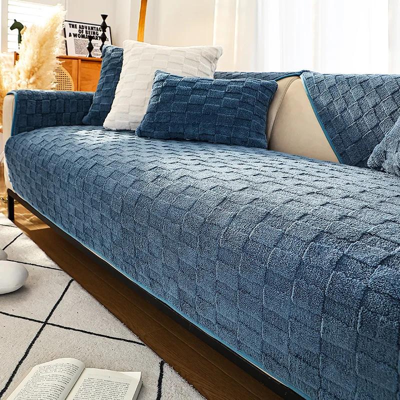 Thicken Sofa Cover Universal Soft Velvet Sofa Cushion Non-slip Couch Towel Mat for Living Room Four Seasons