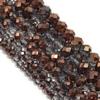 1 Strand 4 6 8mm Faceted Crystal Beads Gold Grey Glass Loose Spacer Beads For Jewelry Making DIY Bracelet Necklace Accessories