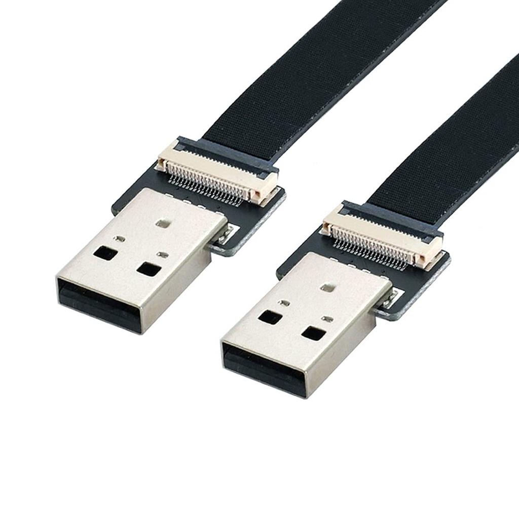 chenyang USB Flat USB Male to Male Data Transfer Charging Ribbon Flex Extension Cable 2.0 Cable, 2.0 Adapter, 1.0M