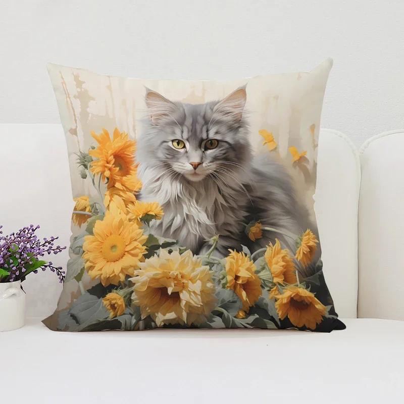 Cute Cartoon Cat Cushion Covers for Decorative Cushions Home Decor Cushion Cover x Pillow Cases Decorative Bed Pillowcases