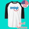IHOP International House Of Pancake Herren#039;s Raglan Weiß Schwarz Größe S bis 2XL Unisex T-Shirt