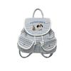 Cartoon Dog Embroidered Checkered Pattern Mini Backpack For Girls With Nylon Interior For Daily Use