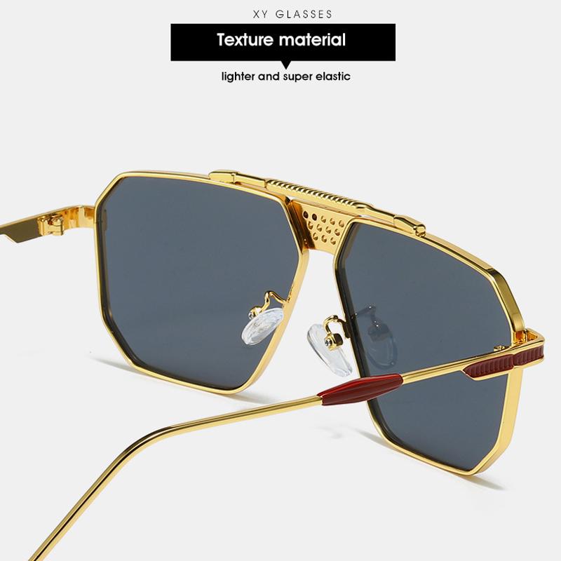  Retro Quality Metal Square Women Luxury Sunglasses Shades UV400 Fashion Gradient Men Sun Glasses