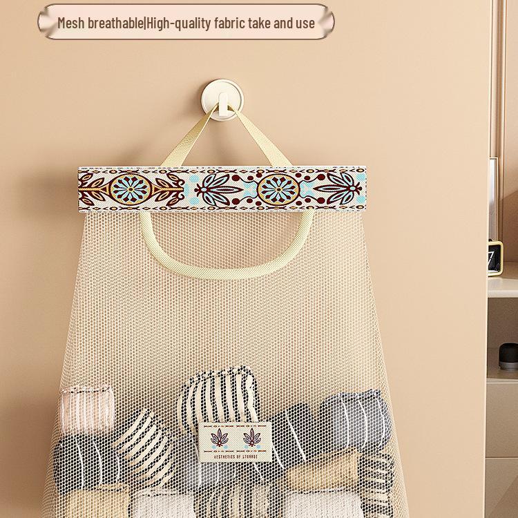 Hanging Sock & Underwear Organizer with Mesh Pockets, Wall-Mountable for Closet or Dormitory