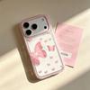 Pink butterfly is suitable for anti-drop iPhone15 female creative contrasting colors Apple 17/16 Pro mobile phone case spring creative