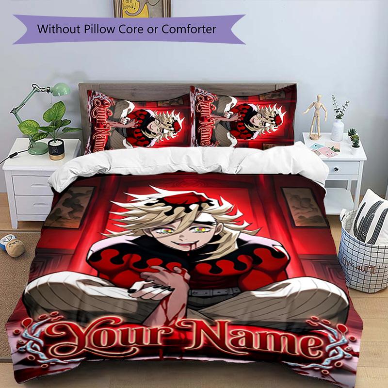 3pcs douma Cover Set - Personalized Name, HD Printed Bedding with 1 Cover and 2 Pillowcases - Perfect for Home Decor, Easy Care