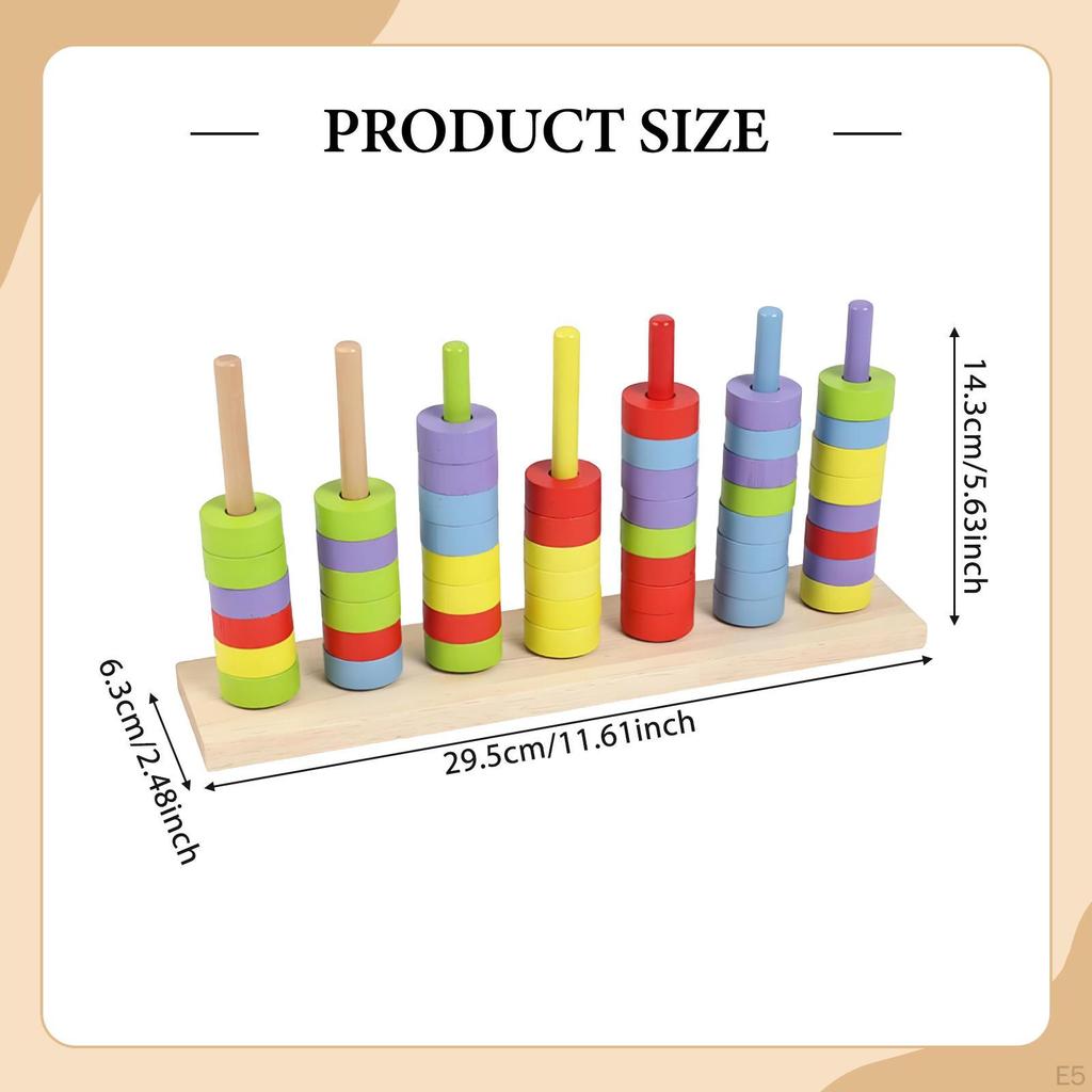 Color-sorting Stacking Toy, Block Set, Early Childhood Learning Rainbow Rings