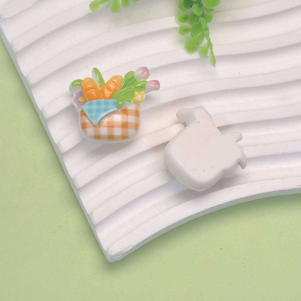 Landscape Themed Resin Flatback Cabochons Lovely Pumpkin House Bowknot Window Flower Garland Bread Basket Crafts for DIY Décor