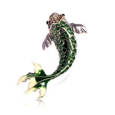 Vintage Strass Öl Tropfen Goldfisch Brosche Mode Vielseitig Diamant Koi Pin Anzug Mantel Zubehör
