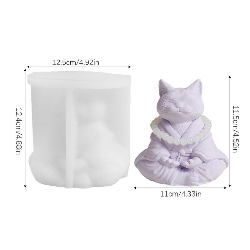Katzenkerzenform Buddha-Stil Seifenformen Katze Aromatherapie Kerzenform Tierkerzenformen für Geburtstage Feste Thanksgiving