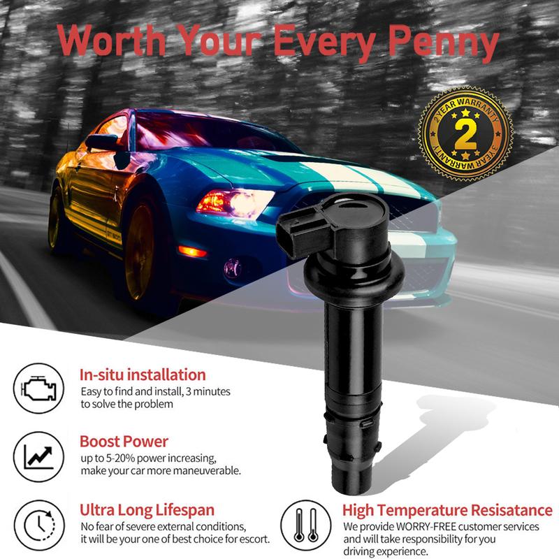 F6T558 F6T560 4Pcs Ignition Coil for Yamaha YZF R1 R6 R6S VMX V Max 2002-2017 FZ1 FZ8 RS SR Nytro 5VY-82310-00-00 5VY823100000
