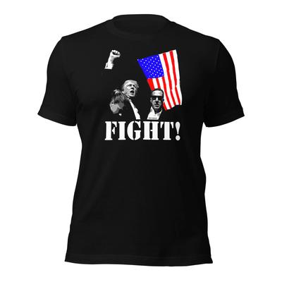 Trump Fight Shot American Rally Maga Strong Graphic Tee Shirt T-shirt