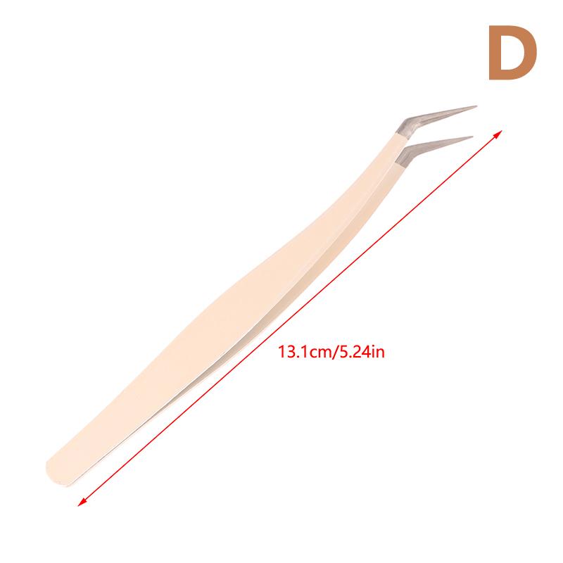 1 шт., пинцет для наращивания ресниц, сверхтвердый пинцет из нержавеющей стали с кончиками из волокон, высокоточные антистатические пинцеты D
