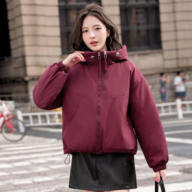 Autumn Winter Thicken Warm Parka Women Casual Sweety Solid Color Big Pocket Loose Hooded Coat Jackets Outwear