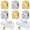 Charms Original Copper Golden Twisted Bead White Zircon Beads Fit Bracelet Women Jewelry Diy Fine Gift Accessory