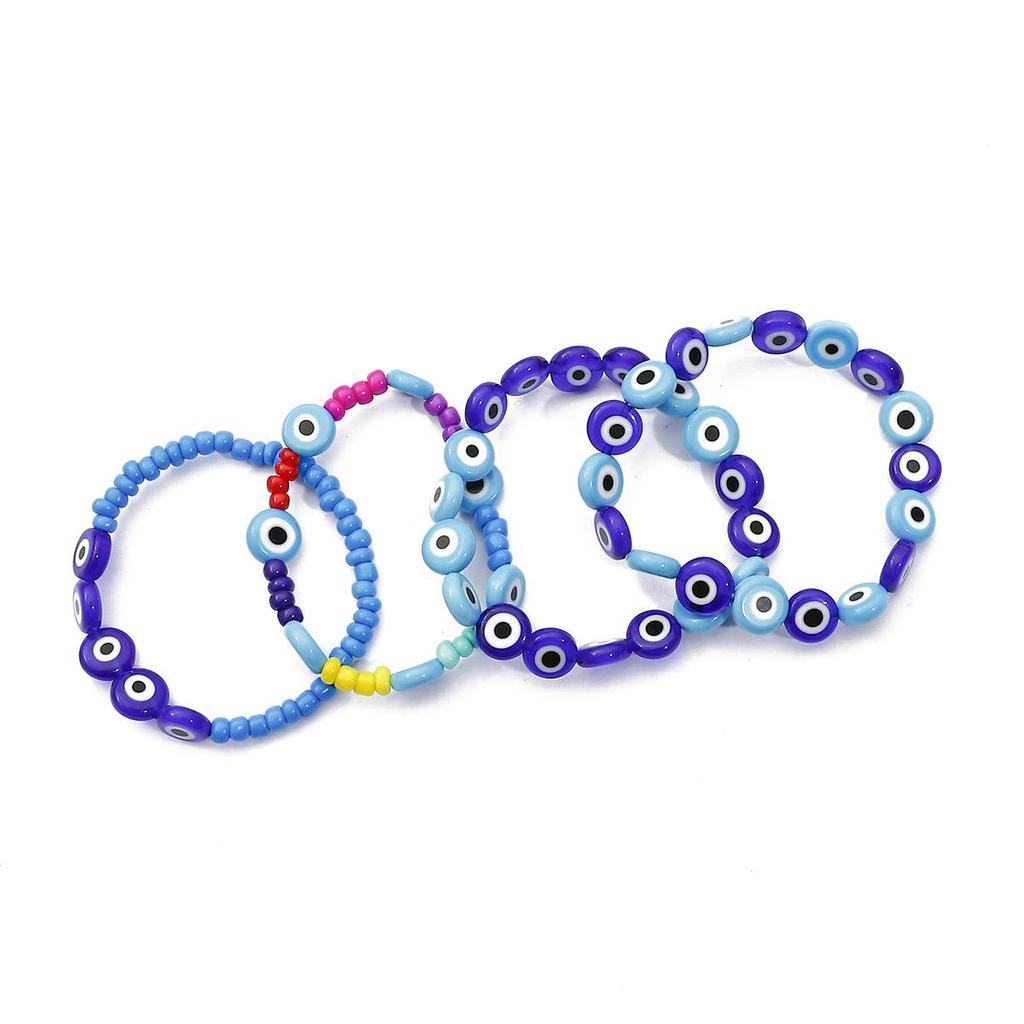 6/8/10 mm Módní barevné zploštělé korálky Evil Eye Volné Lampy Skleněné korálky pro náramek Náhrdelník Vlastní výroba šperků