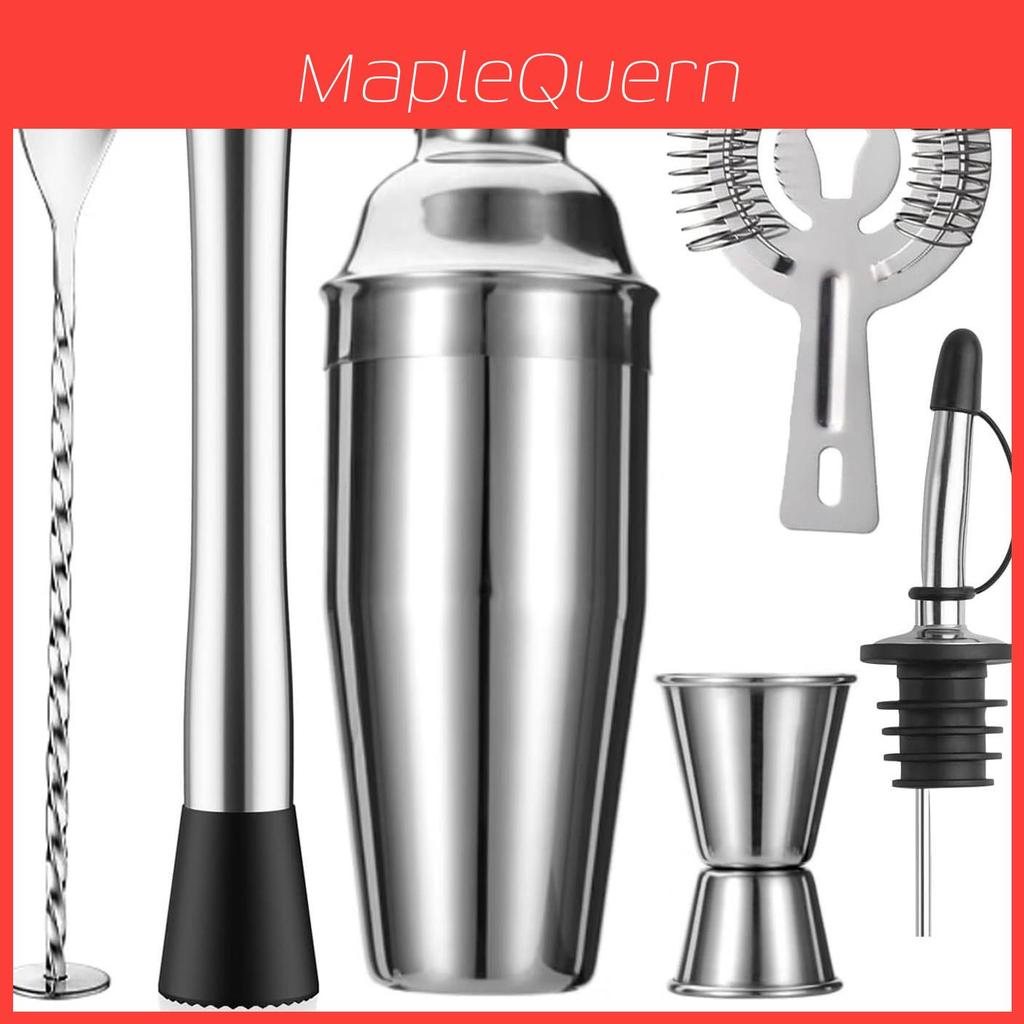 Cocktail Bar Tool Set With Stainless Steel Shaker For Home Entertaining
