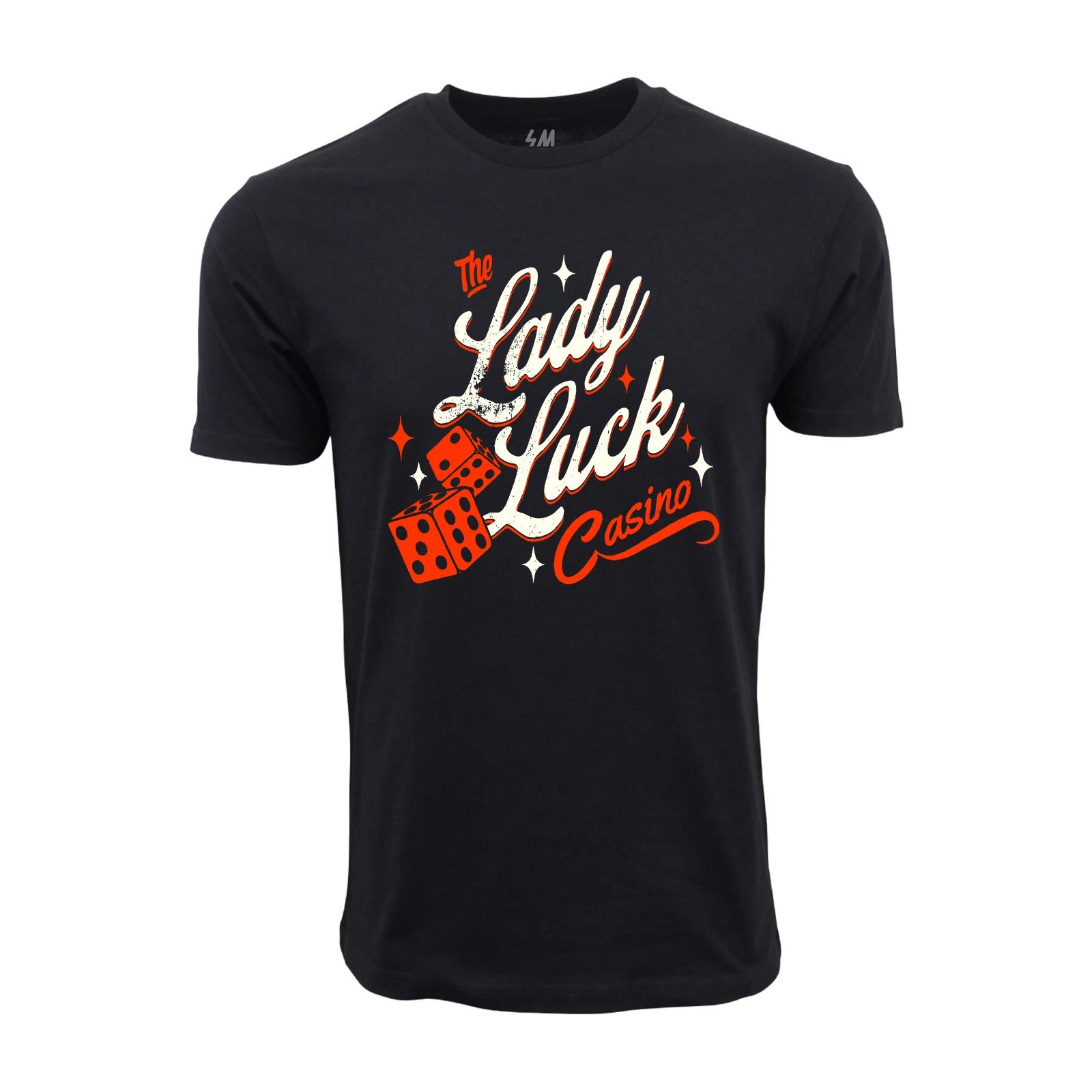 Unisex Adult Casual Graphic The Lady Luck Casino Graphic T shirt T-... XL