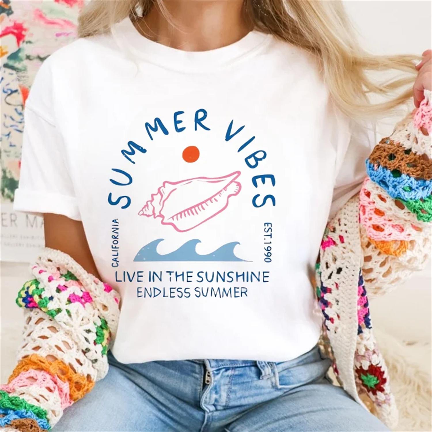 Summer Women s Casual Fashion Street Travel Printed Pattern Regular Basic Style Women s Short Sleeved Popular Clothing T-Shirt S белый