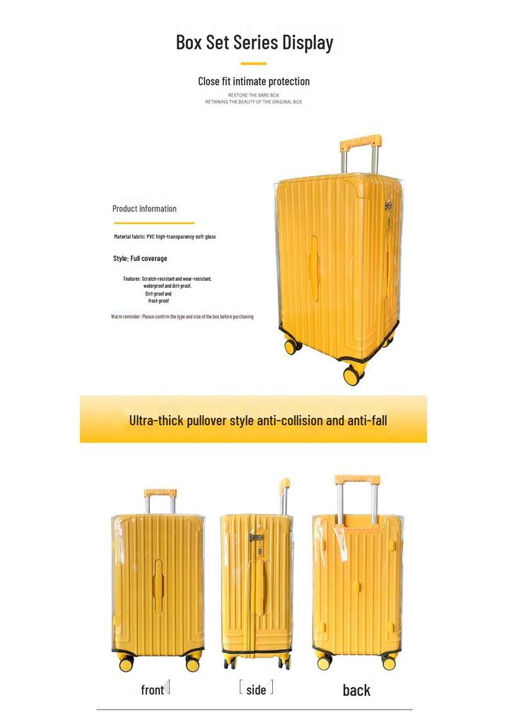 Transparent Waterproof PVC Luggage Protector for Trolley Suitcases - Wear-Resistant and Dust-Proof